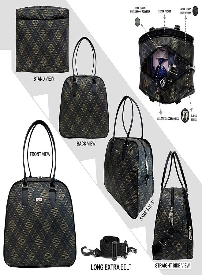 Concepta Faux Leather Weekender Shoulder Duffel Bag, Multicolor - Image 3